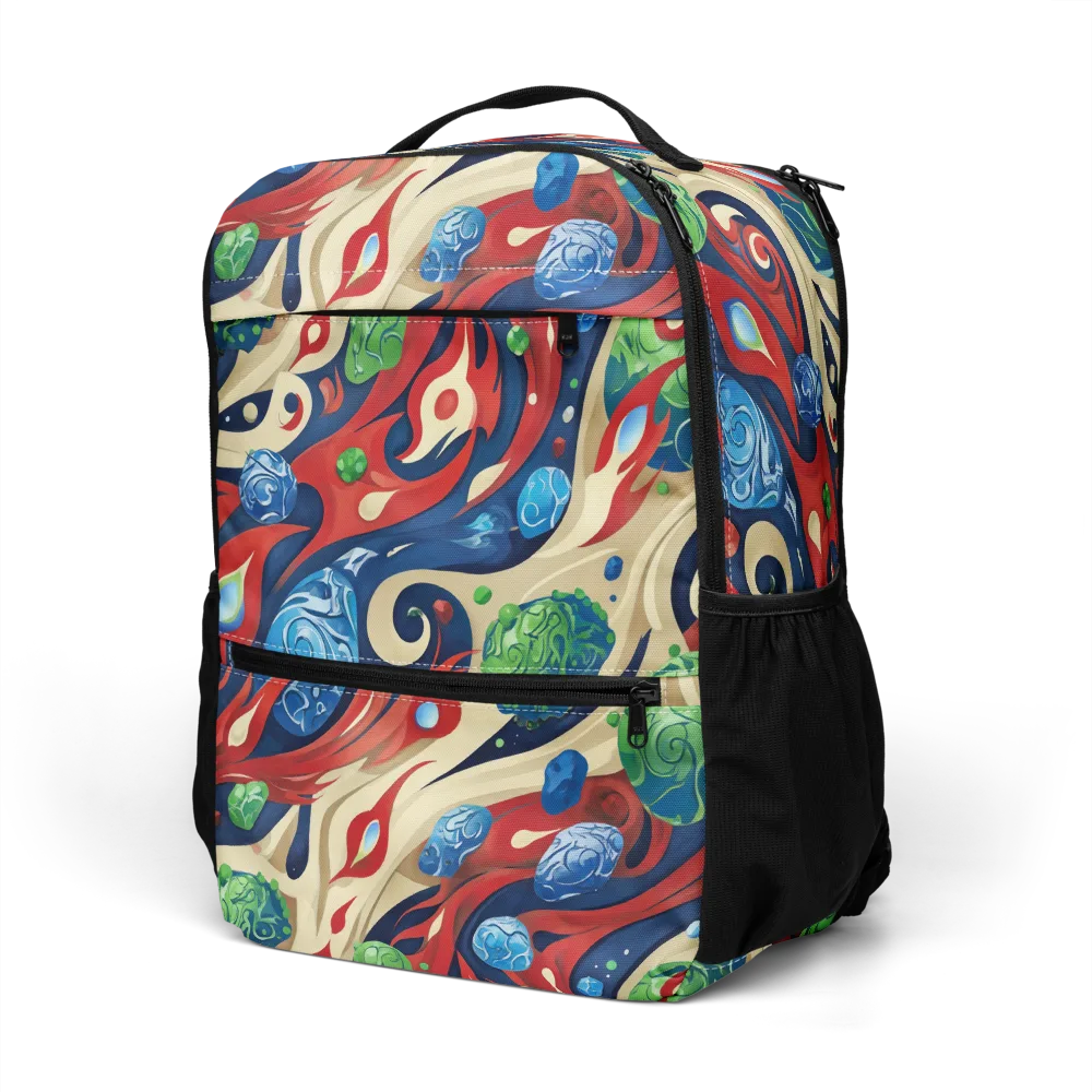 Cosmic Sgraffito on Utility Backpack — Left Front