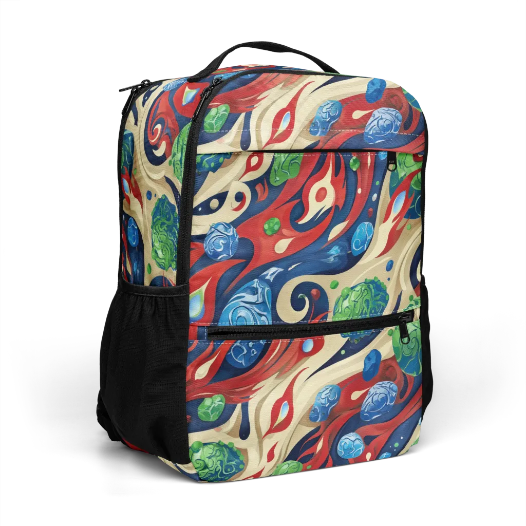 Cosmic Sgraffito on Utility Backpack — Right Front