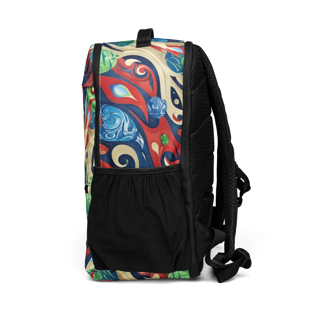 Cosmic Sgraffito on Utility Backpack — Left