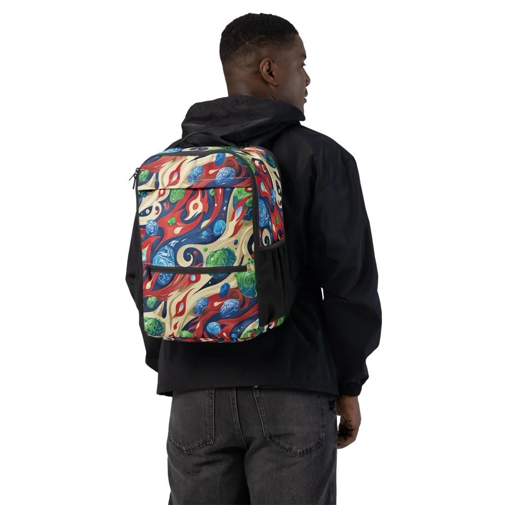 Cosmic Sgraffito on Utility Backpack — Back