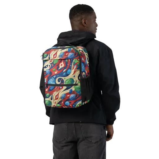 Cosmic Sgraffito on a Utility Backpack