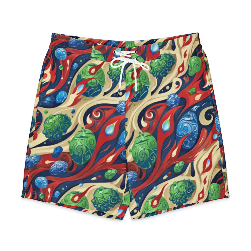 Cosmic Sgraffito on Men's Board Shorts — Front