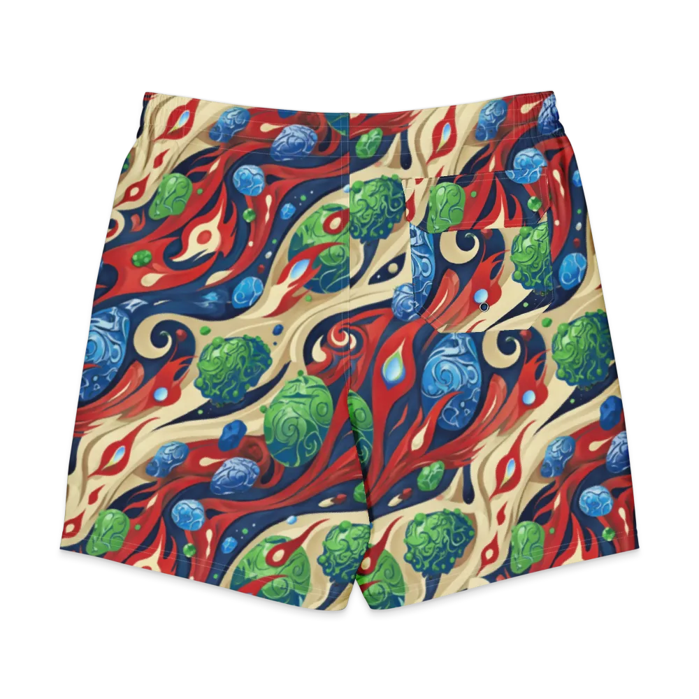 Cosmic Sgraffito on Men's Board Shorts — Back