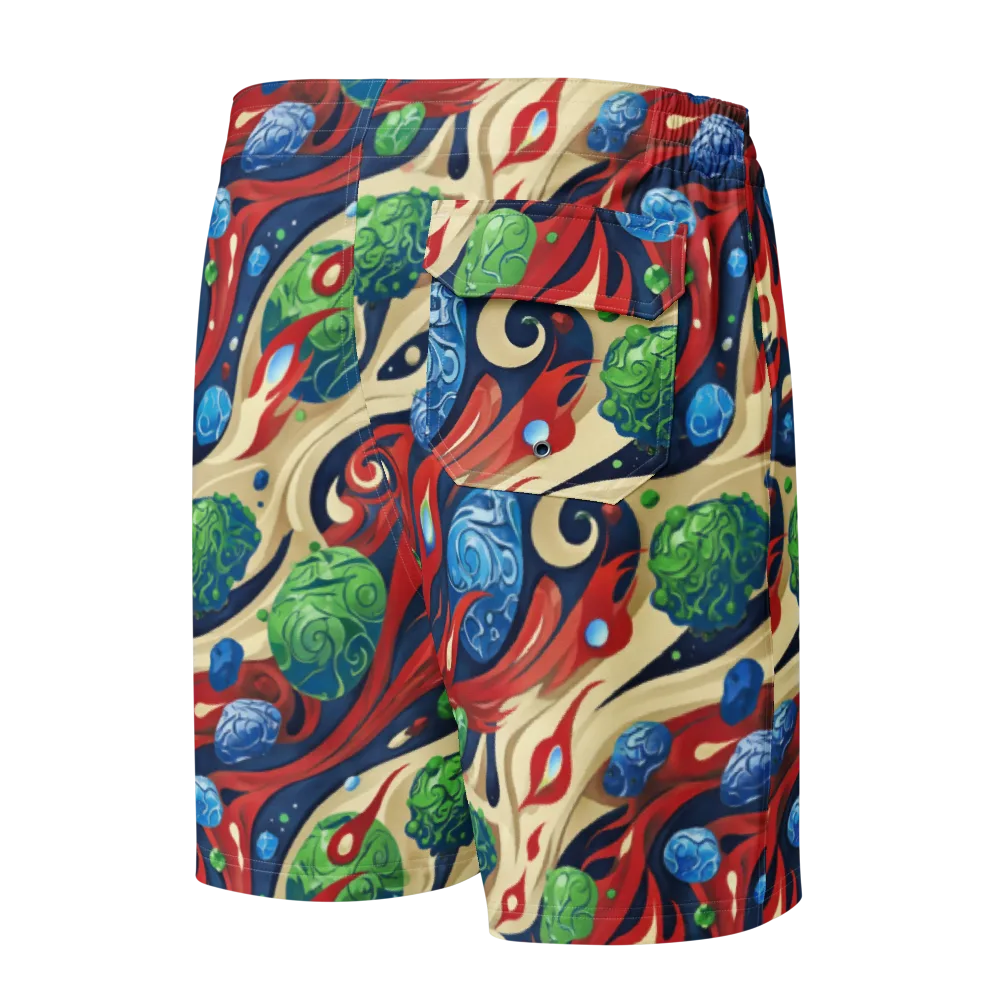 Cosmic Sgraffito on Men's Board Shorts — Back