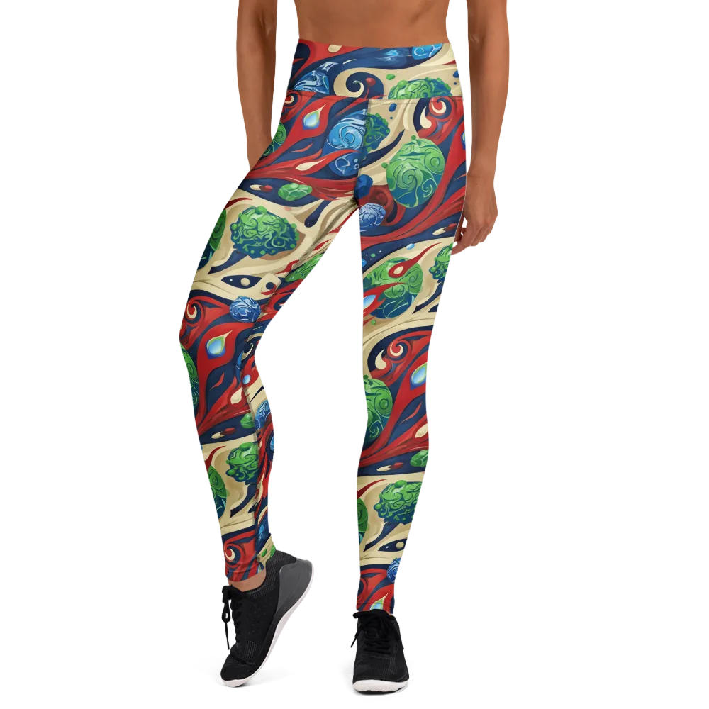 Cosmic Sgraffito on Yoga Leggings — Front
