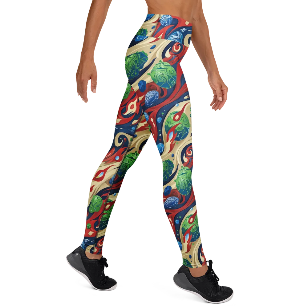 Cosmic Sgraffito on Yoga Leggings — Right