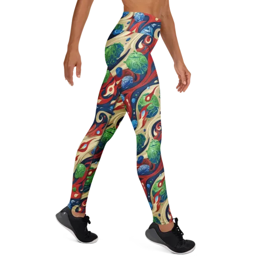 Cosmic Sgraffito on a Yoga Leggings