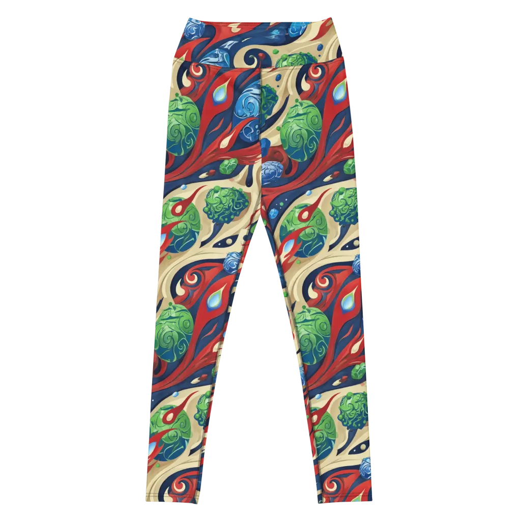 Cosmic Sgraffito on Yoga Leggings — Front