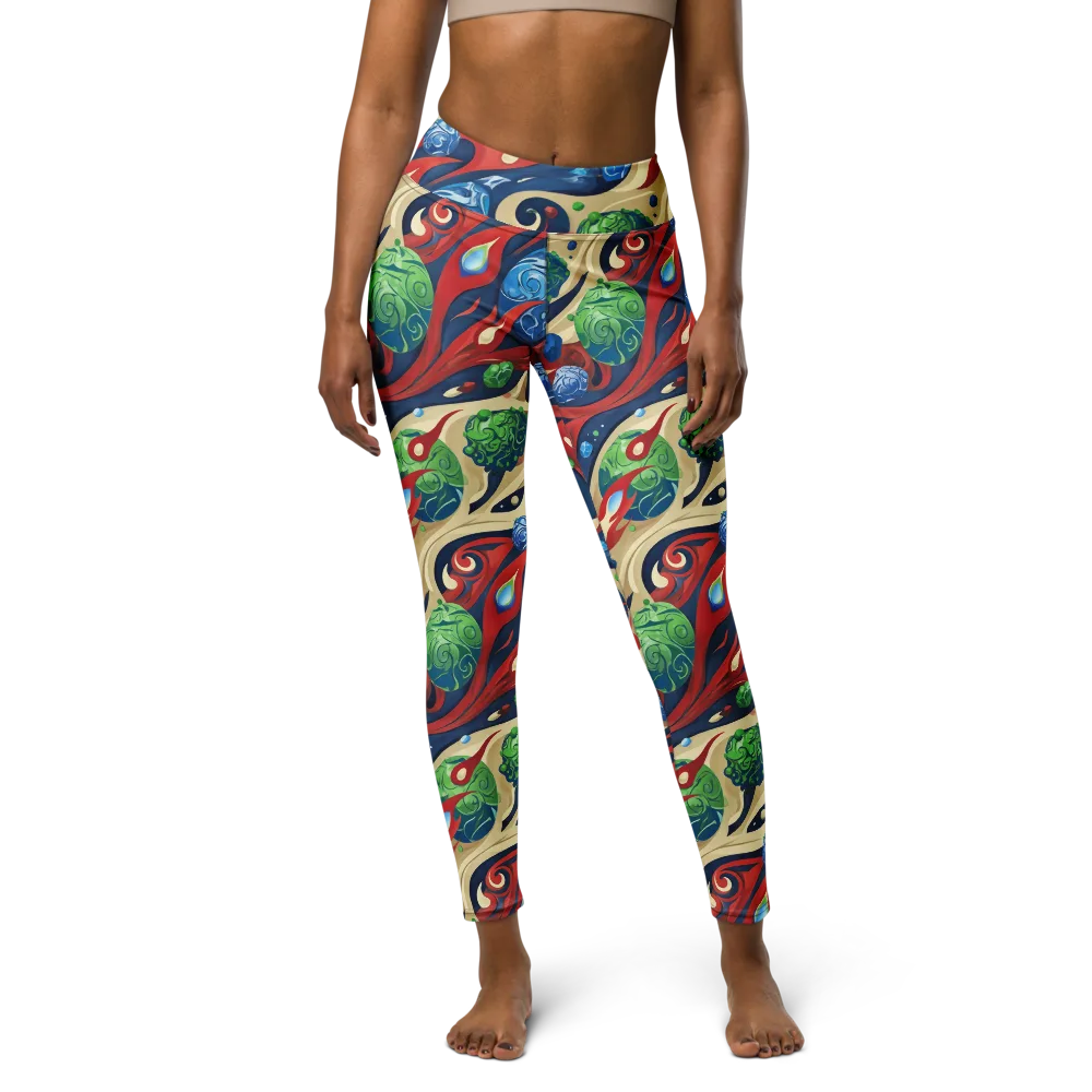 Cosmic Sgraffito on Yoga Leggings — Front