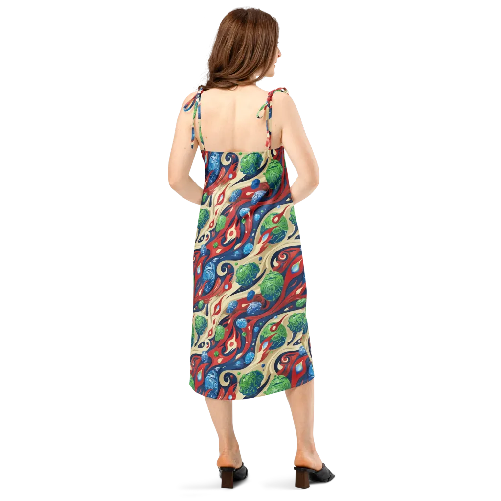 Cosmic Sgraffito on Slip Dress — Back