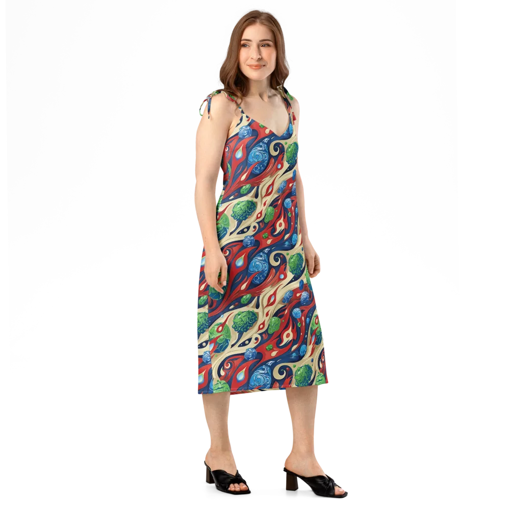 Cosmic Sgraffito on Slip Dress — Right Front