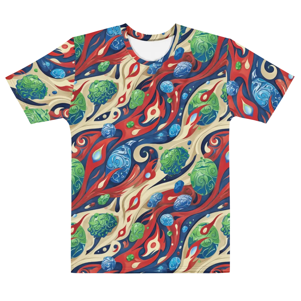 Cosmic Sgraffito on Men's Cotton Crew Neck T-Shirt — Front