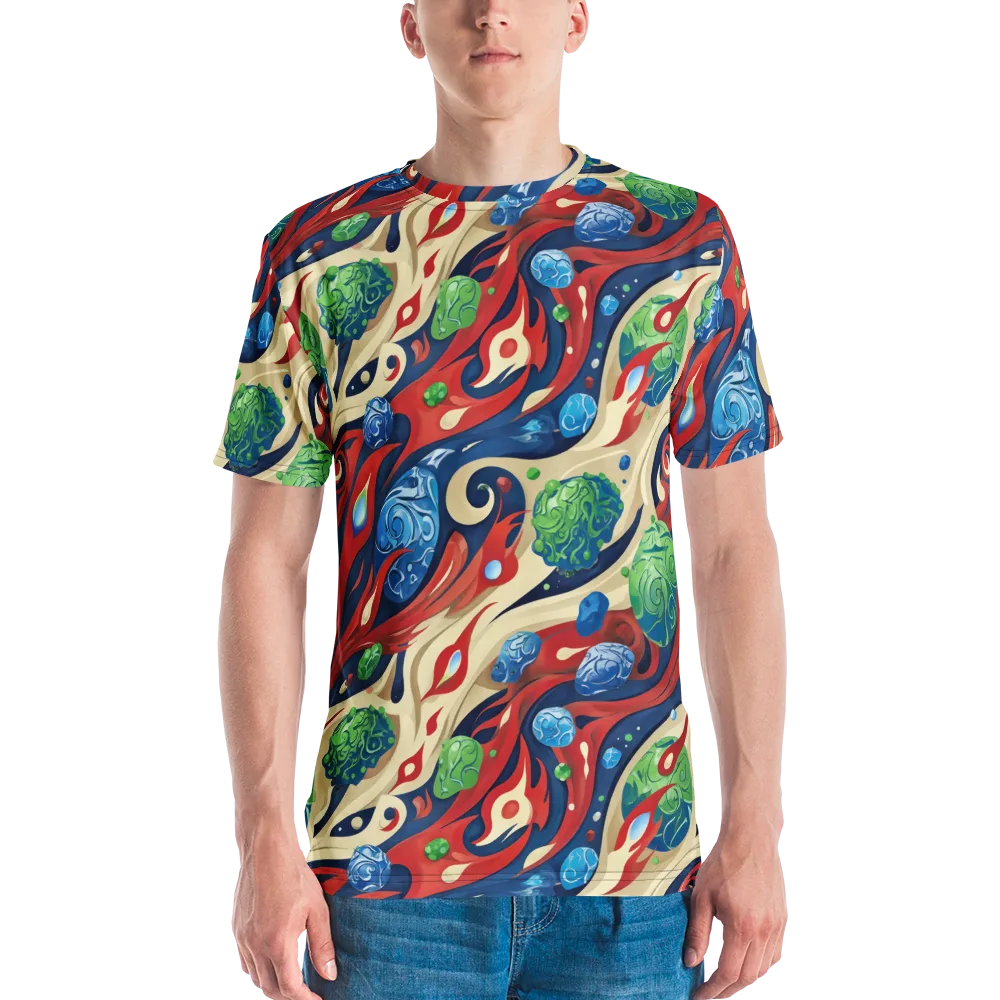 Cosmic Sgraffito on Men's Crew Neck T-Shirt — Front