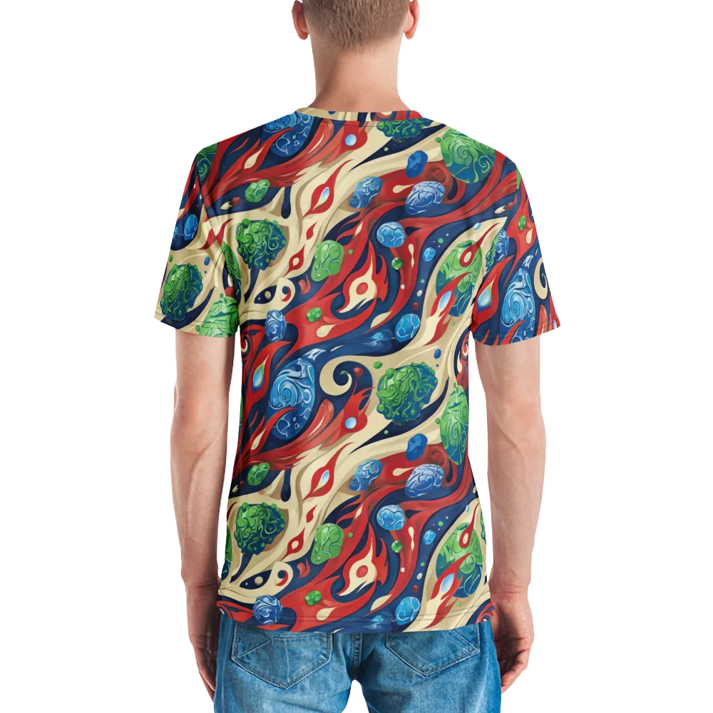 Cosmic Sgraffito on Men's Crew Neck T-Shirt — Back