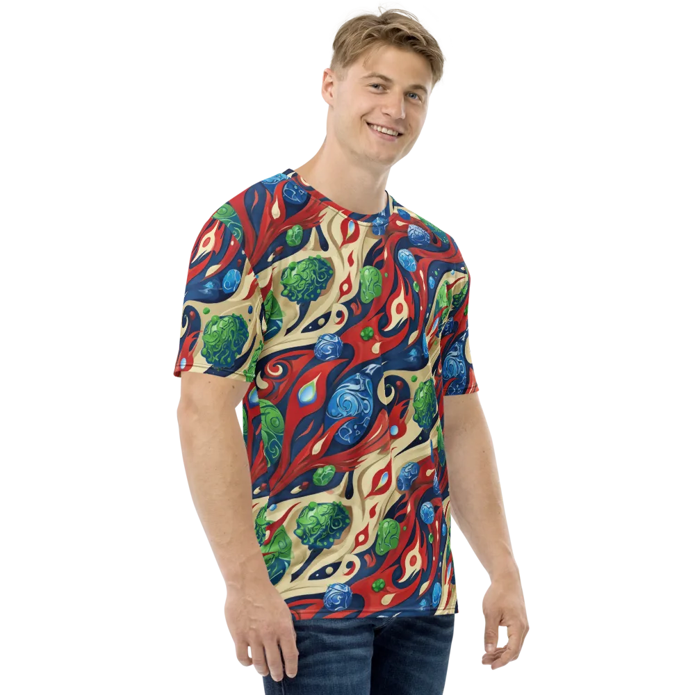 Cosmic Sgraffito on Men's Crew Neck T-Shirt — Right