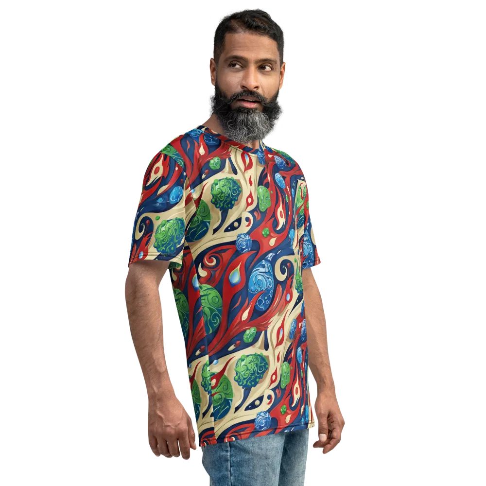 Cosmic Sgraffito on Men's Crew Neck T-Shirt — Right
