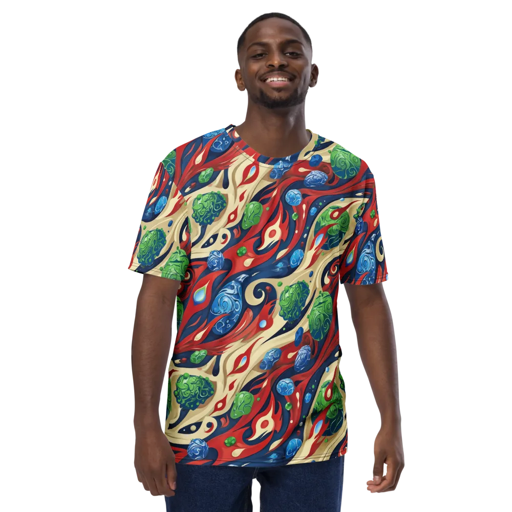 Cosmic Sgraffito on Men's Crew Neck T-Shirt — Front