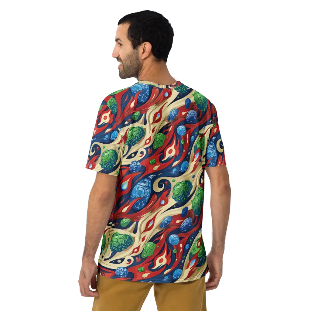 Cosmic Sgraffito on Men's Crew Neck T-Shirt — Back