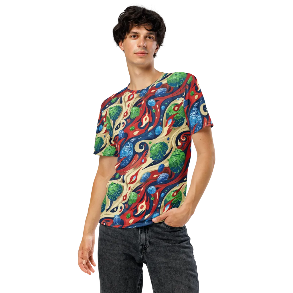 Cosmic Sgraffito on Men's Crew Neck T-Shirt — Front