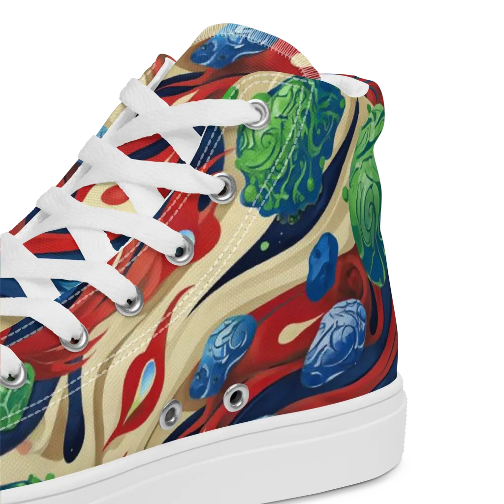 Cosmic Sgraffito on Men's High Top Canvas Shoes — Product details 2