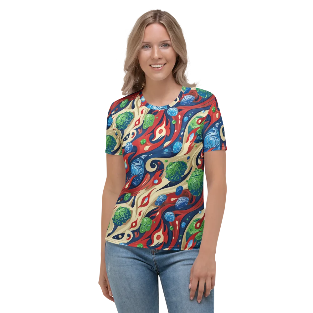 Cosmic Sgraffito on Women's Crew Neck T-Shirt — Front
