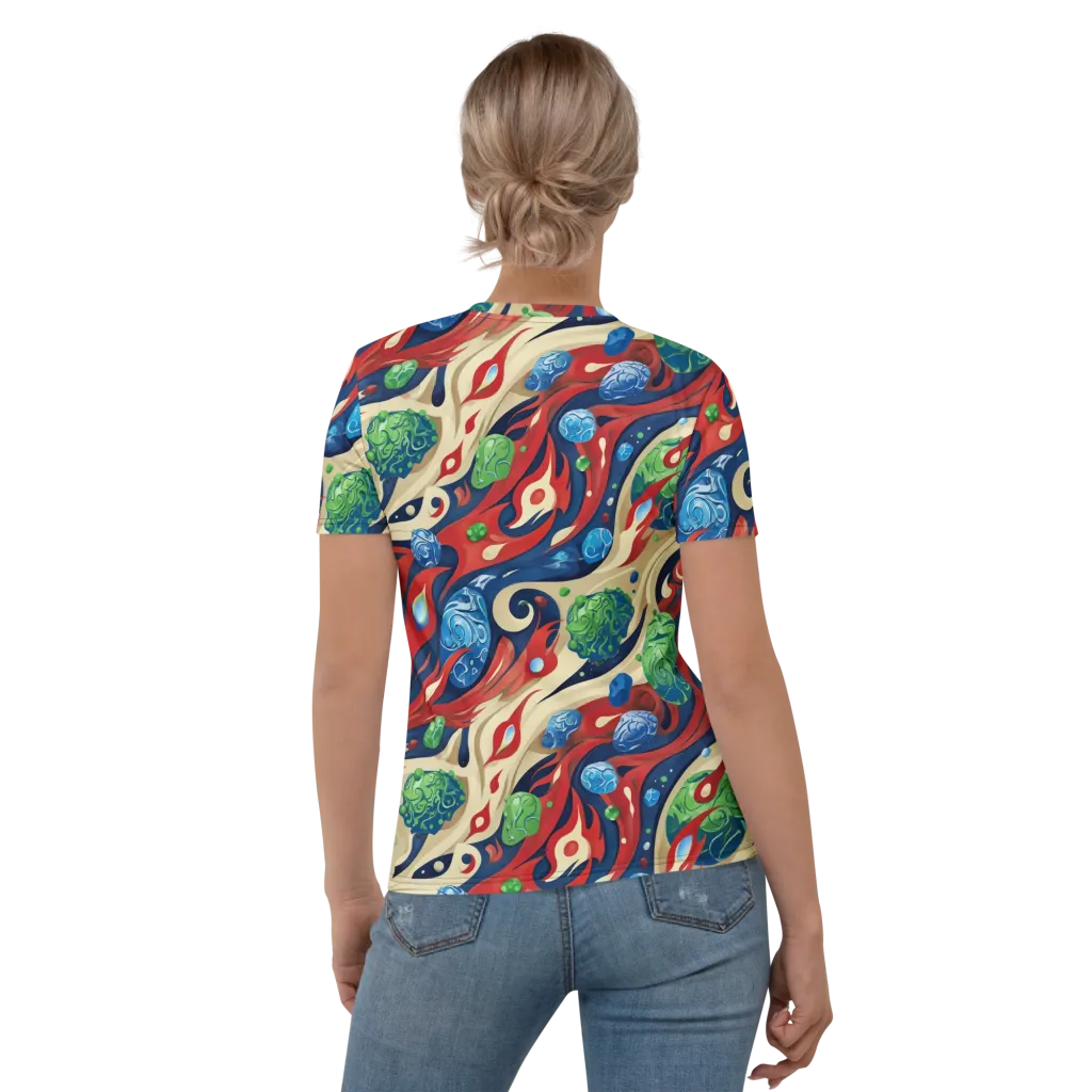Cosmic Sgraffito on Women's Crew Neck T-Shirt — Back