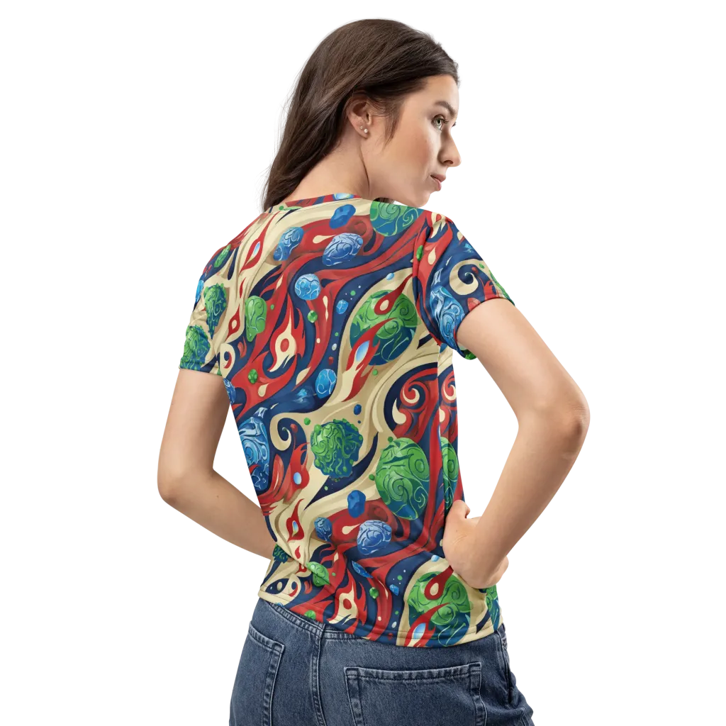 Cosmic Sgraffito on Women's Crew Neck T-Shirt — Back