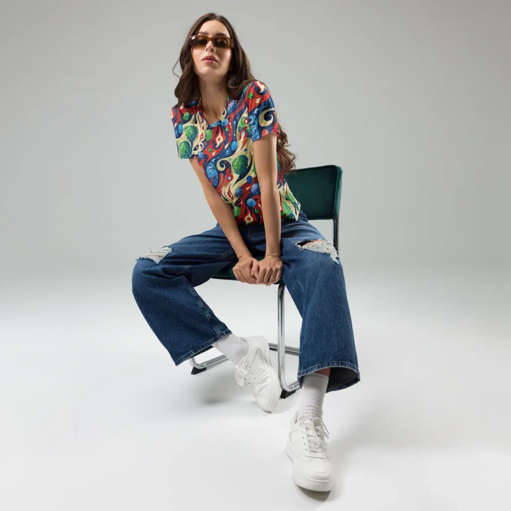 Cosmic Sgraffito on Women's Crew Neck T-Shirt — Front