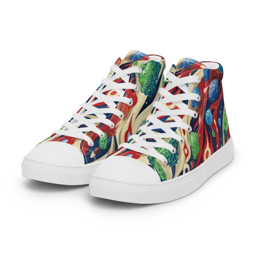 Cosmic Sgraffito on a Women's High Top Canvas Shoes