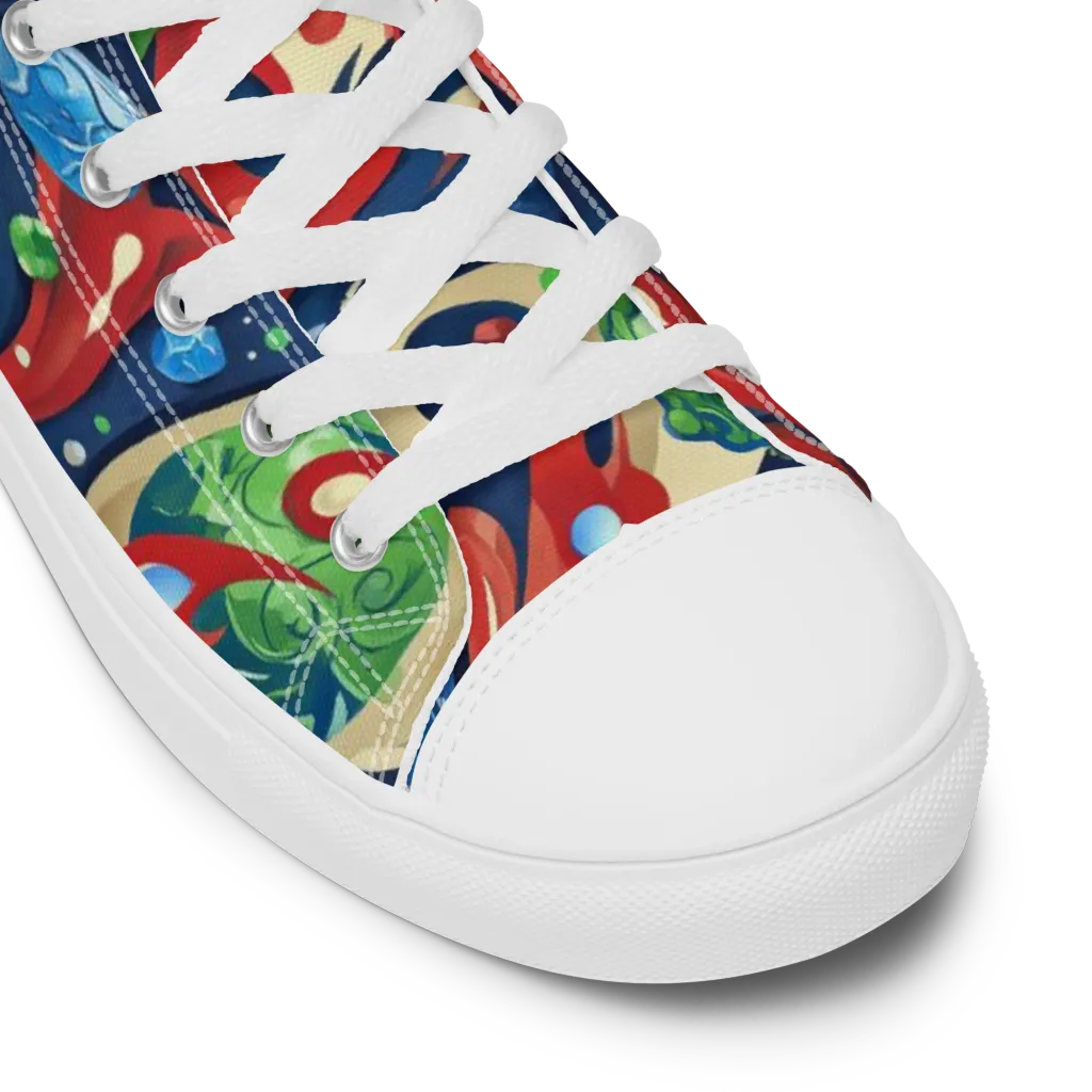 Cosmic Sgraffito on Women's High Top Canvas Shoes — Product details