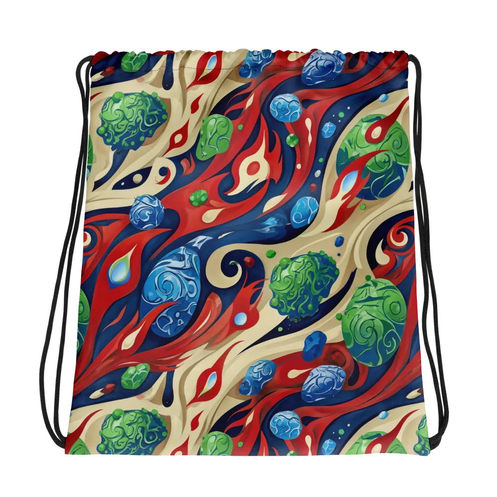 Cosmic Sgraffito on Drawstring Bag — Photo
