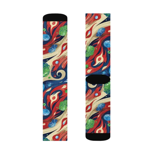 Cosmic Sgraffito on a Socks