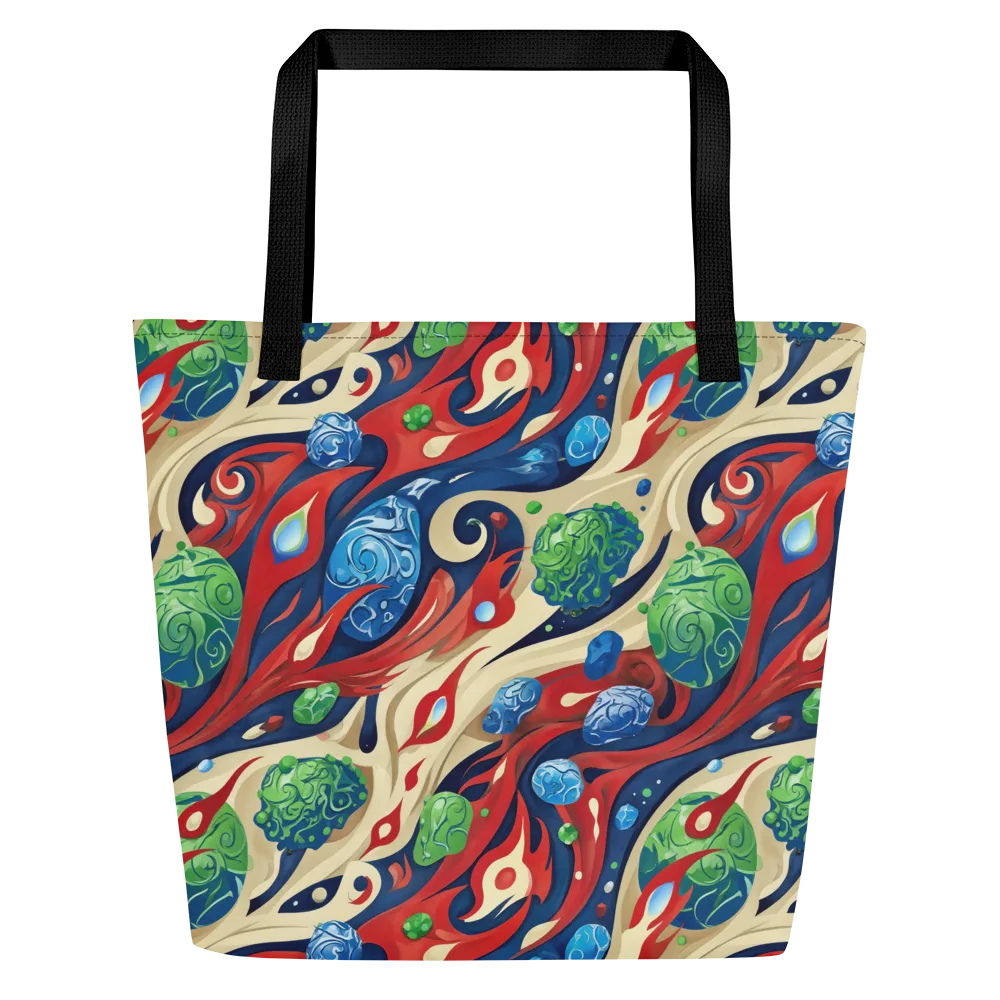 Cosmic Sgraffito on Large Tote Bag W/ Pocket — Front
