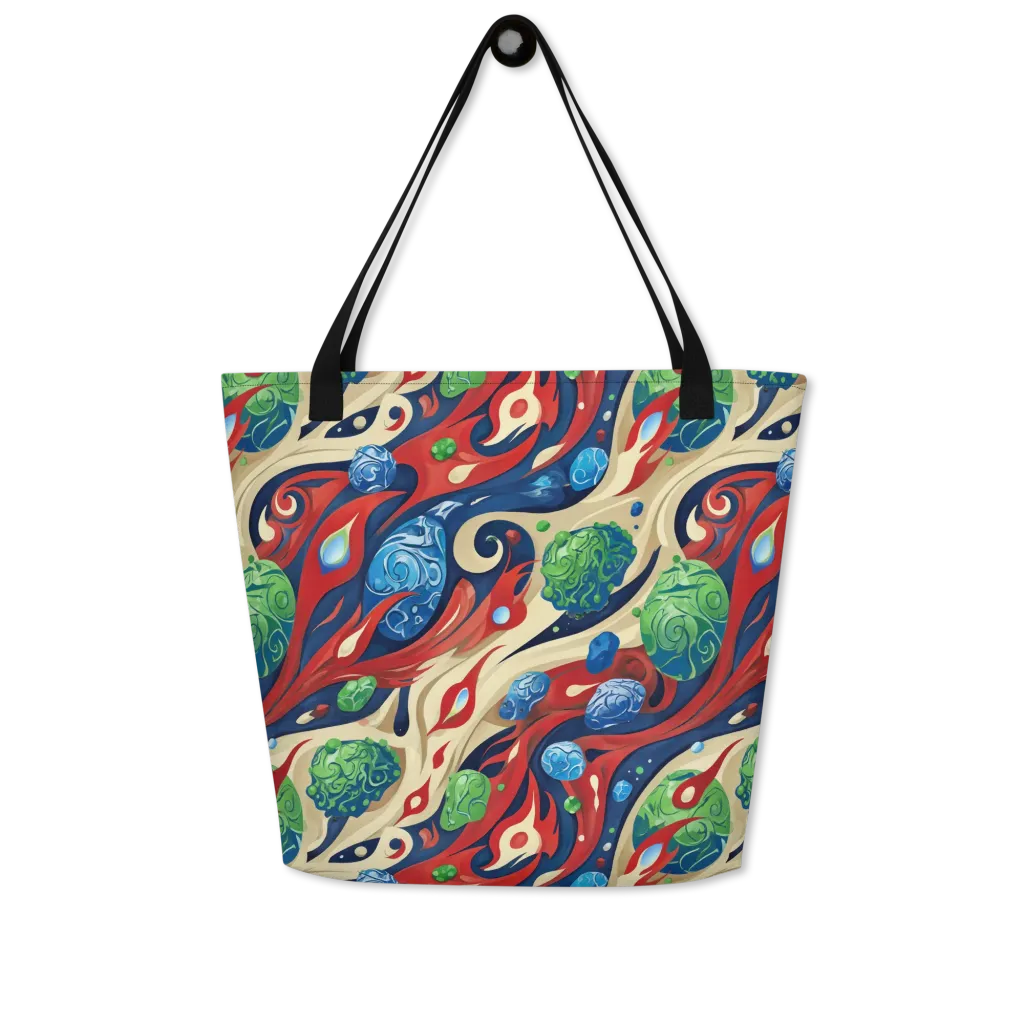 Cosmic Sgraffito on Large Tote Bag W/ Pocket — Front
