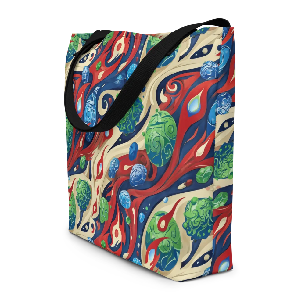 Cosmic Sgraffito on Large Tote Bag W/ Pocket — Front