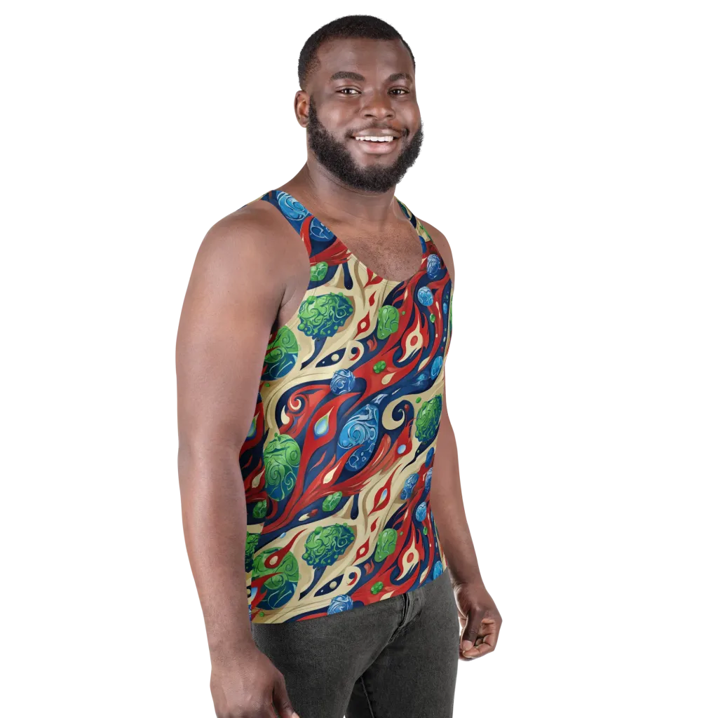 Cosmic Sgraffito on Men's Tank Top — Right Front