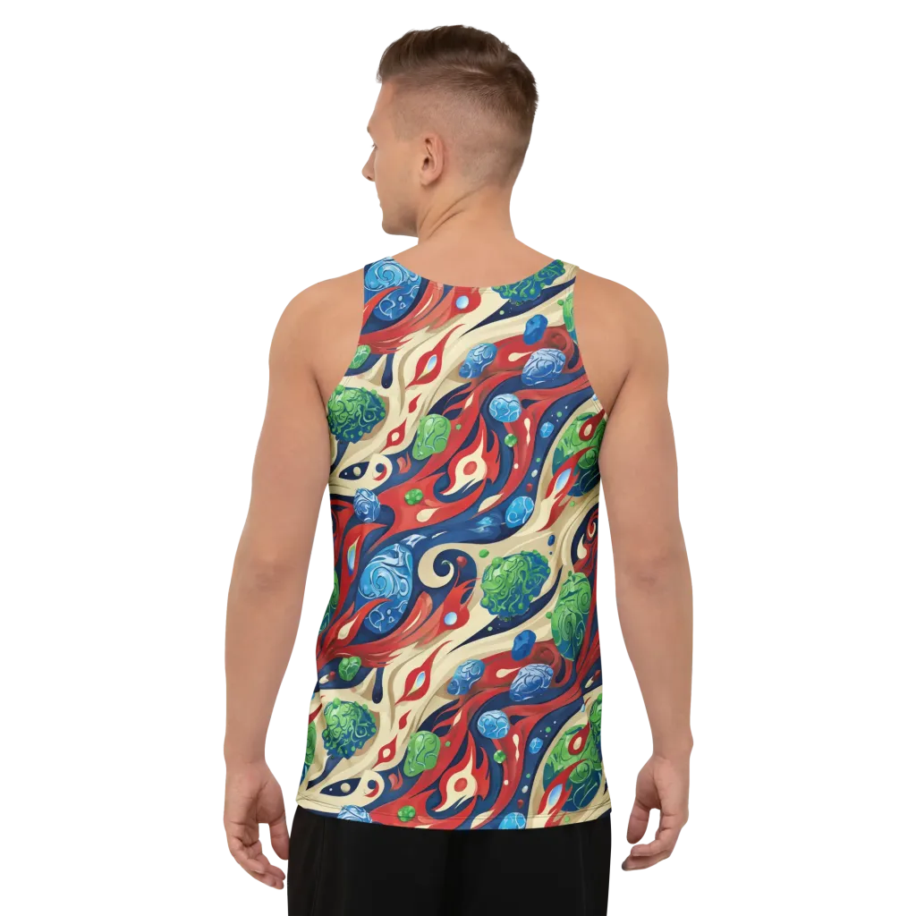 Cosmic Sgraffito on Men's Tank Top — Back