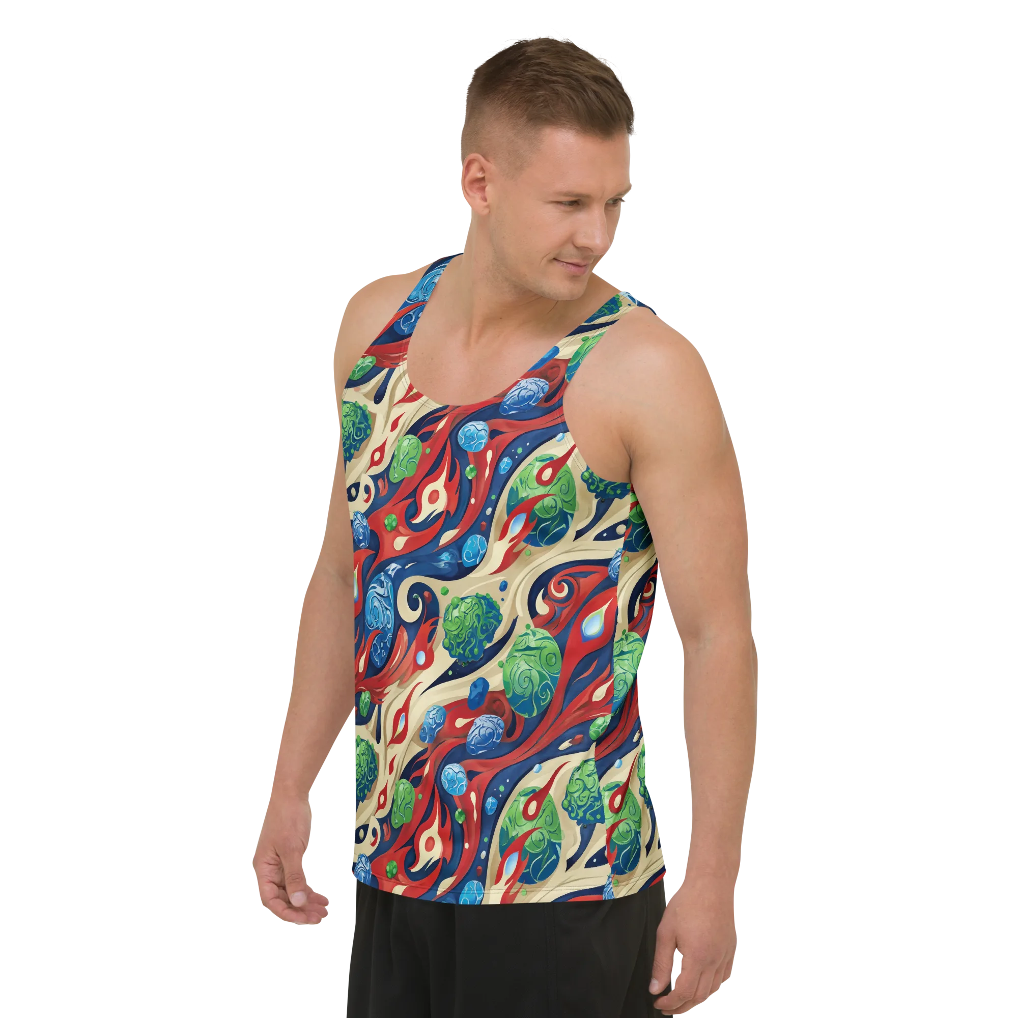 Cosmic Sgraffito on Men's Tank Top — Left Front