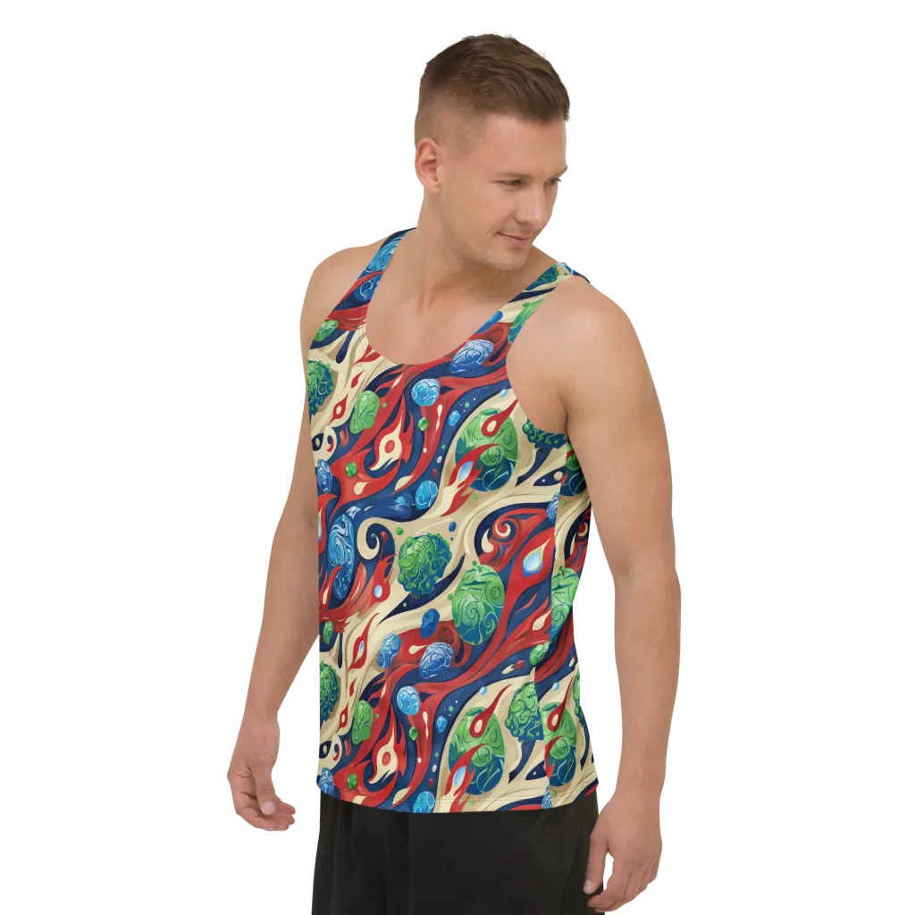 Cosmic Sgraffito on Men's Tank Top — Left Front