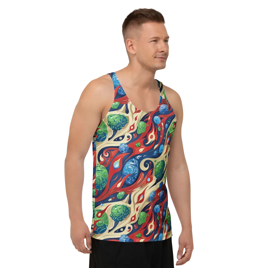 Cosmic Sgraffito on Men's Tank Top — Right Front