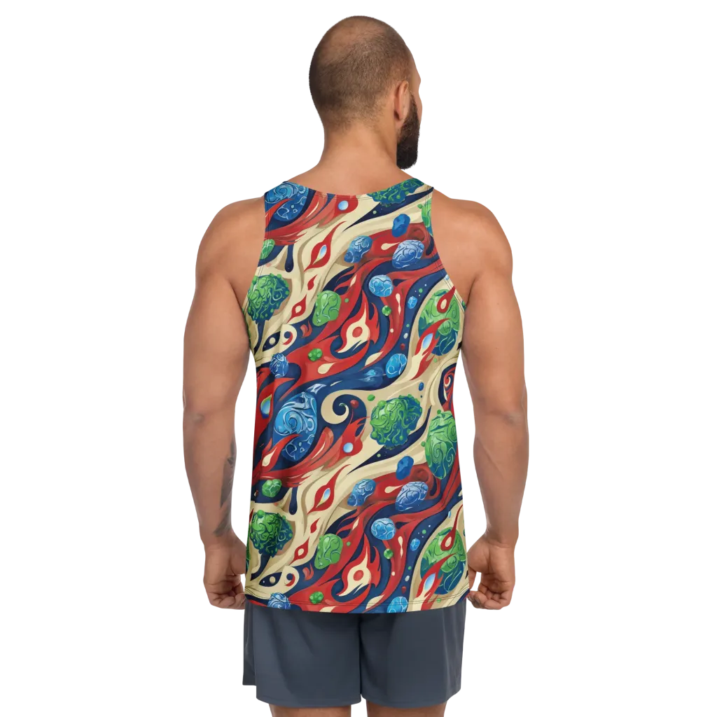 Cosmic Sgraffito on Men's Tank Top — Back