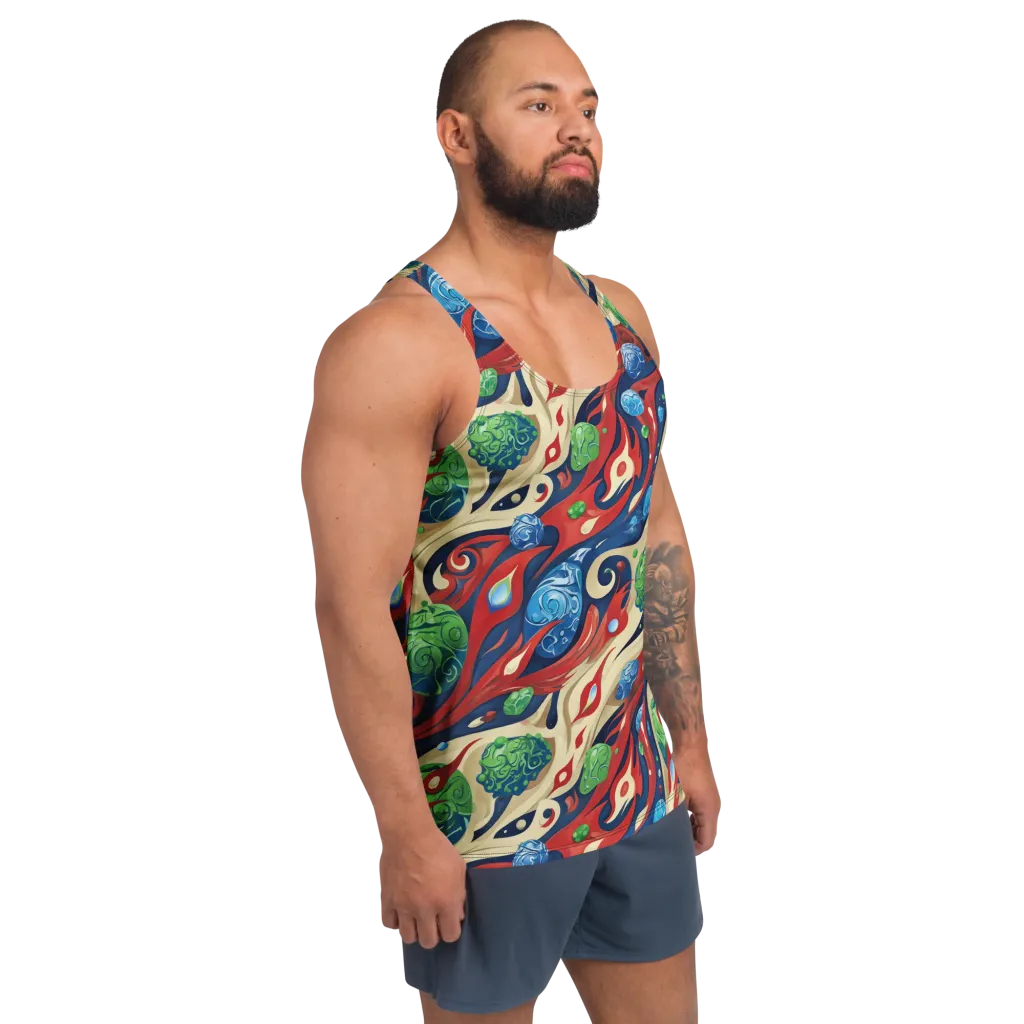 Cosmic Sgraffito on Men's Tank Top — Right Front