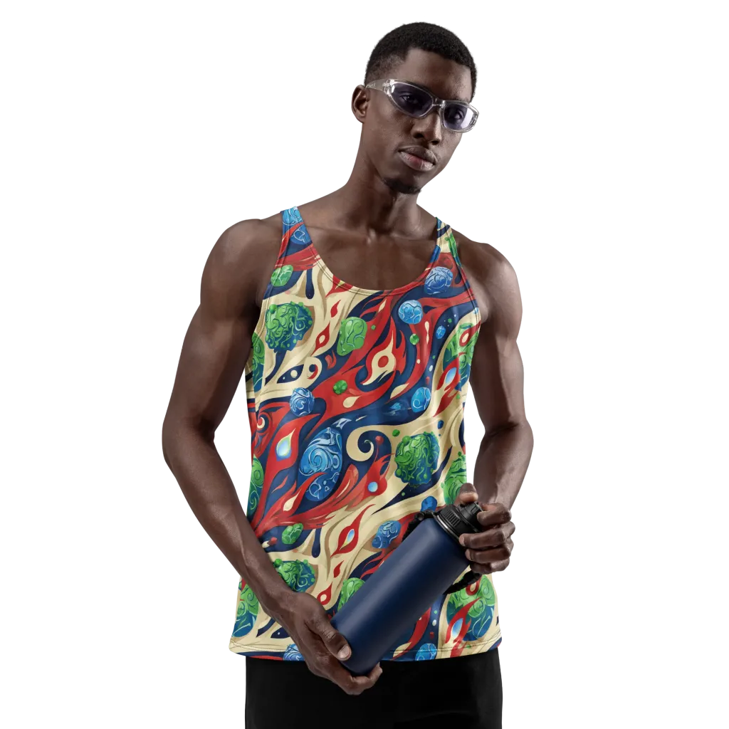 Cosmic Sgraffito on Men's Tank Top — Front