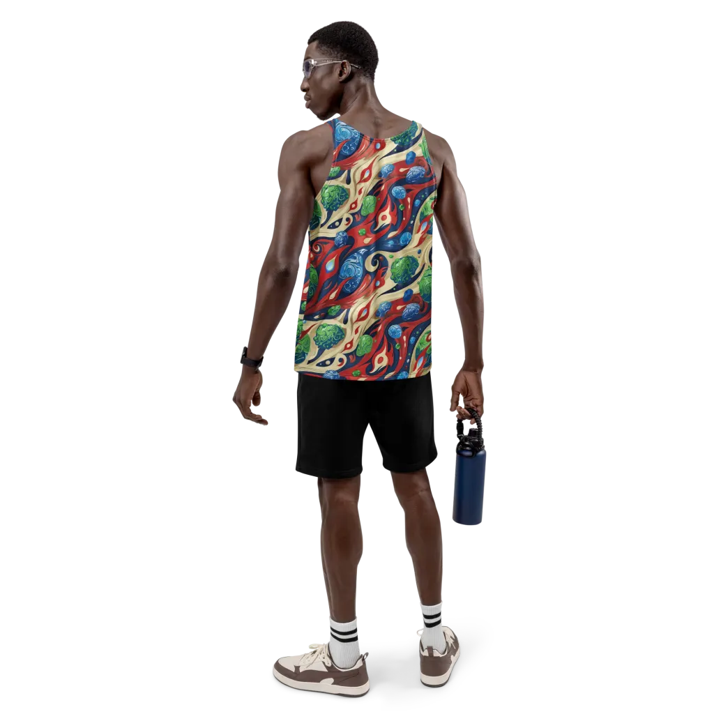 Cosmic Sgraffito on Men's Tank Top — Back