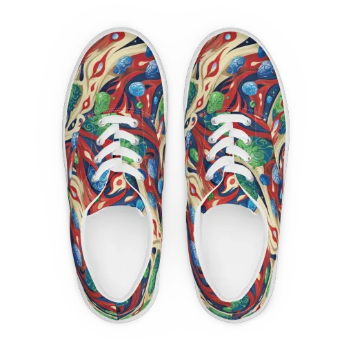 Cosmic Sgraffito on a Men's Lace-Up Canvas Shoes