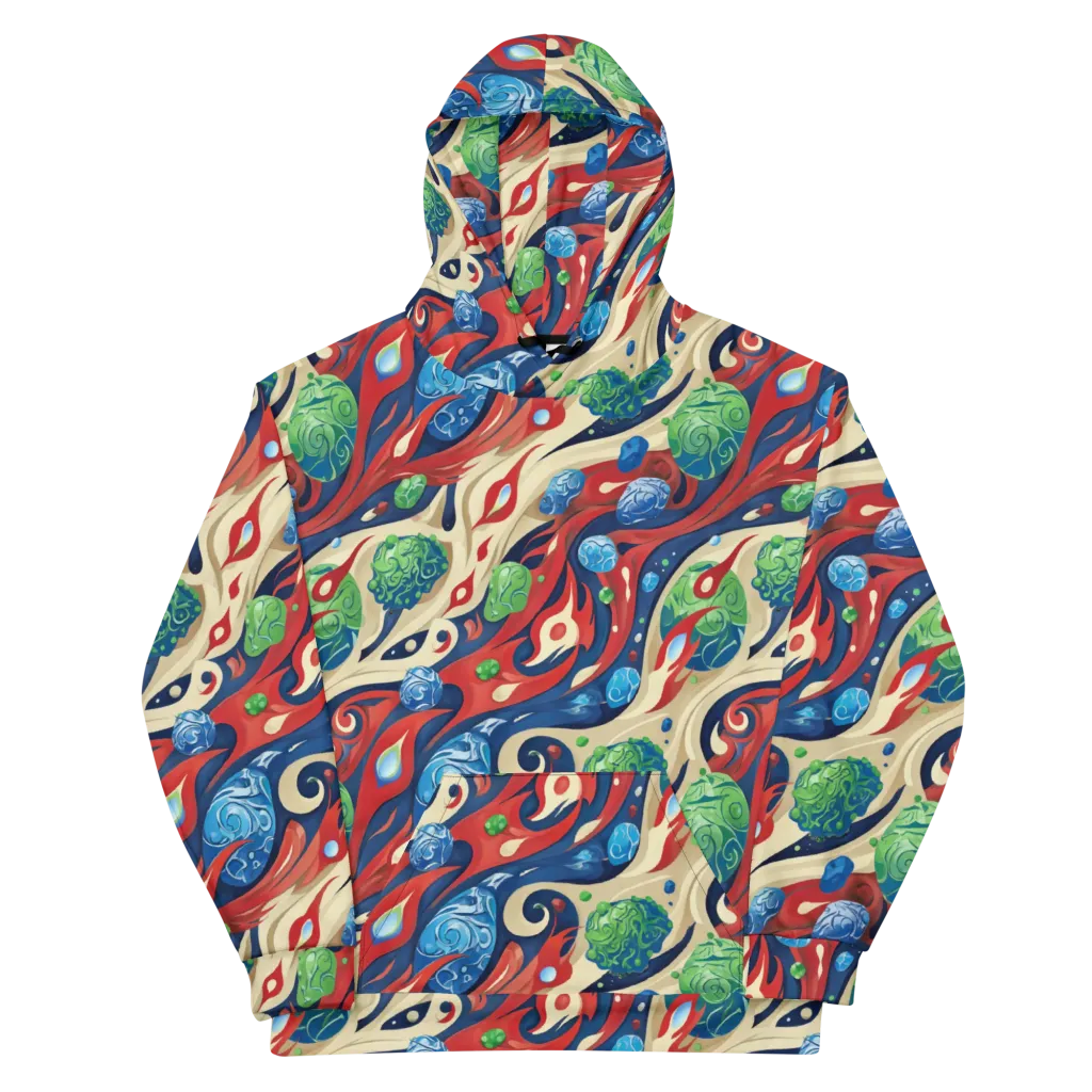 Cosmic Sgraffito on Cotton Hoodie — Front