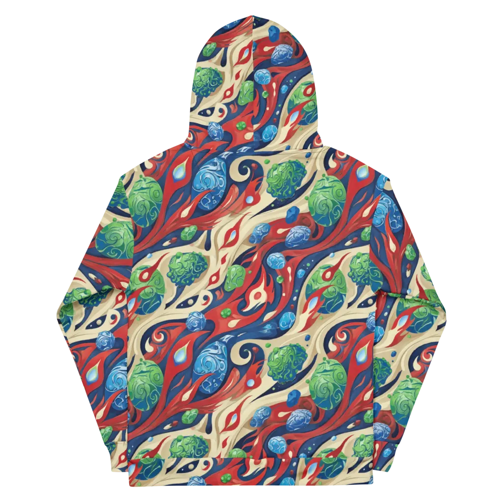 Cosmic Sgraffito on Cotton Hoodie — Back