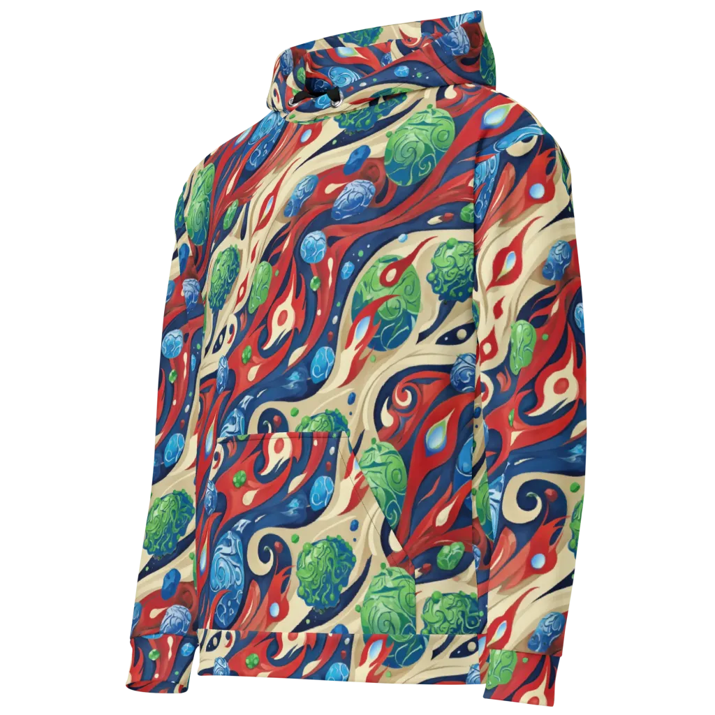 Cosmic Sgraffito on Cotton Hoodie — Left Front