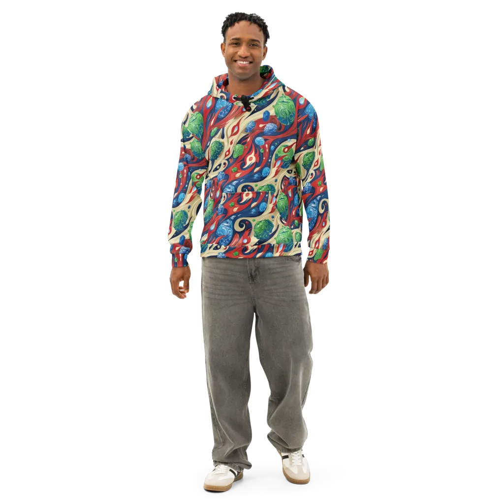 Cosmic Sgraffito on Cotton Hoodie — Front