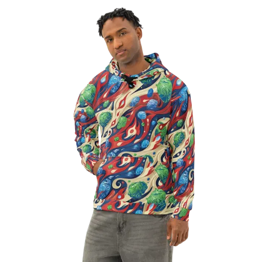 Cosmic Sgraffito on a Cotton Hoodie